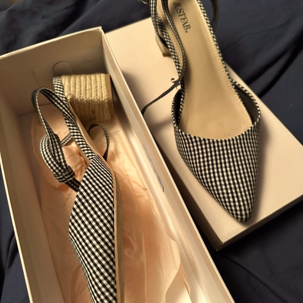 Houndstooth Slingback Heels